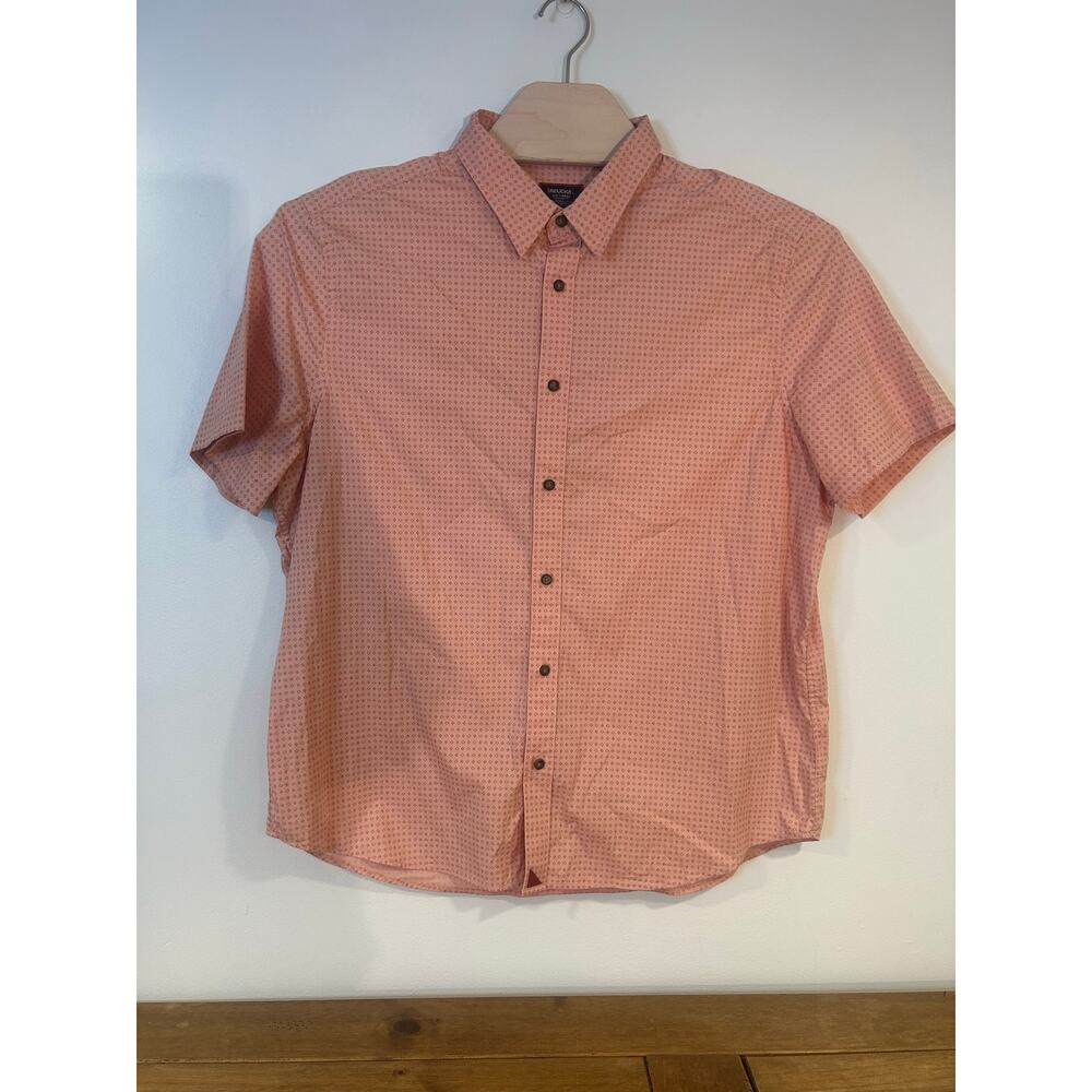Untuckit Sz XXL Mens Button-Down Shirt Geometric Light Pink Organic Cotton